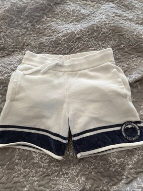 Reiss White Shorts with Navy Stripe Trim